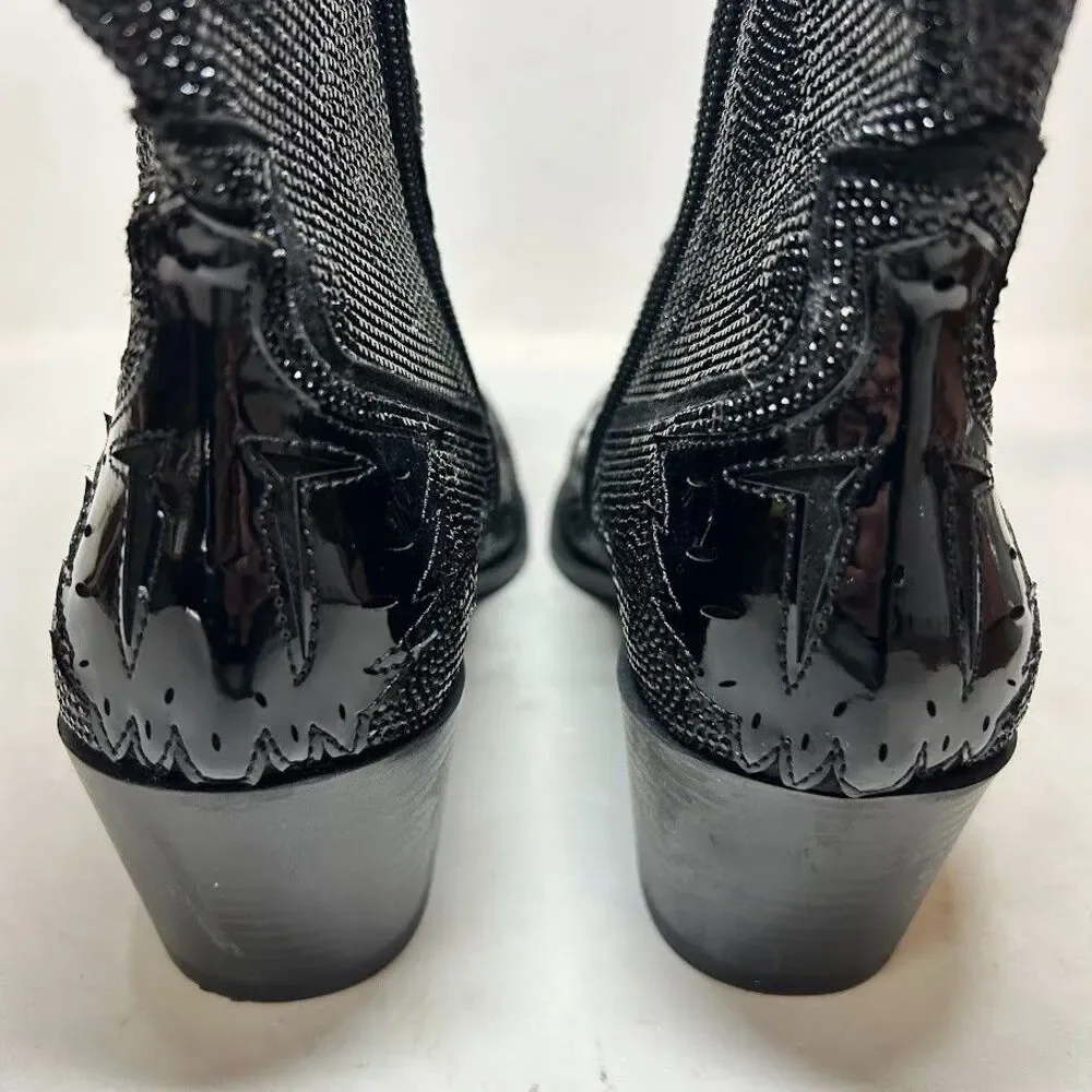 Wild Pair Womens 6 M Black Bling Lourdez Pointed Toe Western Boots DISPLAY RX5